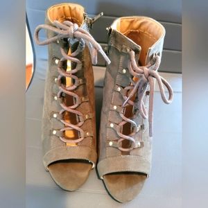 Wedge Open Toe Booties